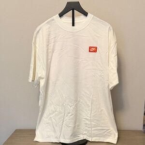 Nike White Short Sleeve Tee with Red Logo